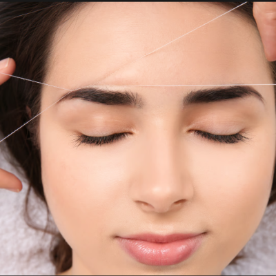 Brow Threading with Tint